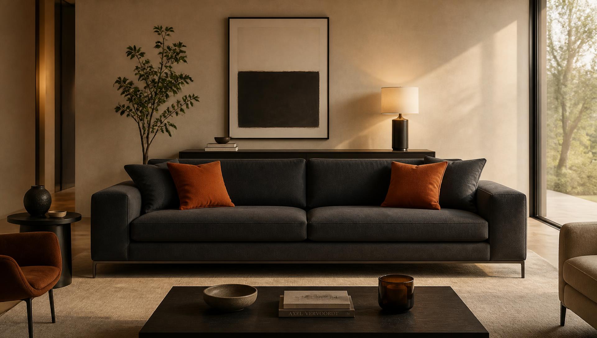 FYN Trades premium custom sofa in a modern living room